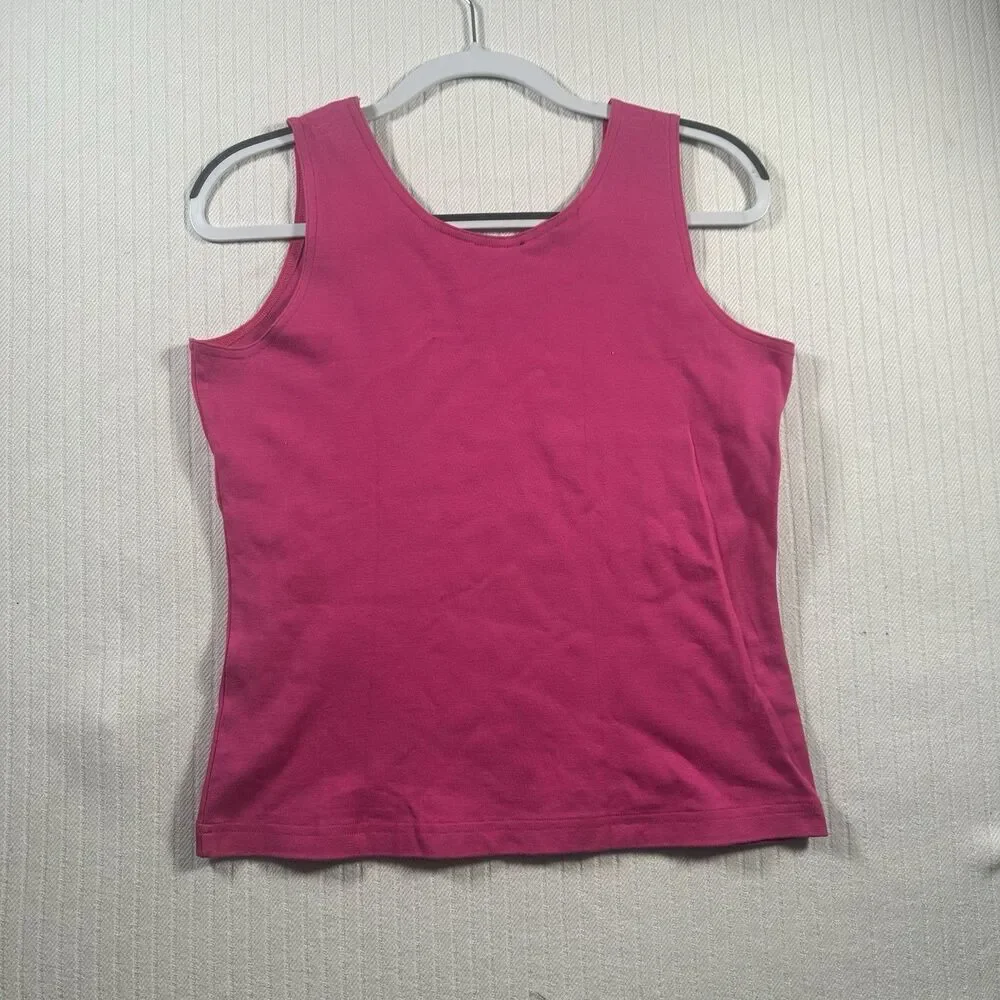 New York & Company Tank Top Women Large L Pink Scoop Neck Sleeveless Shirt